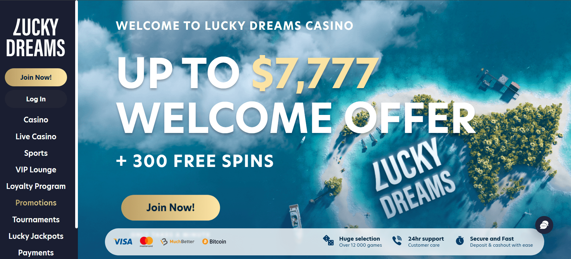 Screenshot of LuckyDreams online casino platform